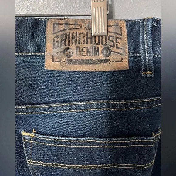 Grindhouse Jeans Men's Size 36x34 Slim Medium Wash Denim Distressed Stretch EUC - Picture 3 of 5